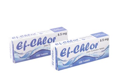 Coppia di confezioni di El-Chlor, pastiglie cloranti e ossidanti per la depurazione dell'acqua da 8,5 mg IGB-21006-3
