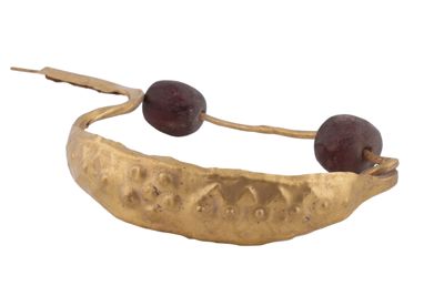 Fibula grande in oro con ambre IGB-5268
