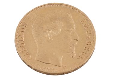 Moneta da 20 Franchi d'oro con effige di Napoleone III IGB-9600