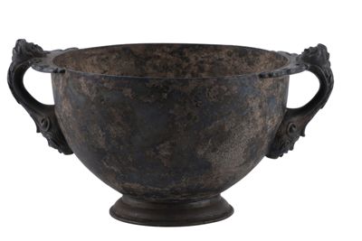Coppa a due anse in argento in stile etrusco-romano IGB-1262
