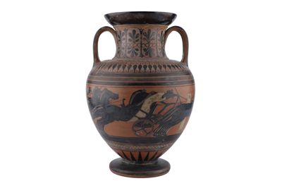 Anfora in terracotta con due anse a figure nere in stile etrusco-neoattico IGB-1297