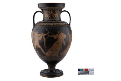 Foto Anfora in terracotta con due anse a figure rosse in stile etrusco-neoattico IGB-001325_20251217_002.jpg