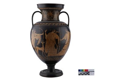 Foto Anfora in terracotta con due anse a figure rosse in stile etrusco-neoattico IGB-001325_20251217_010.jpg