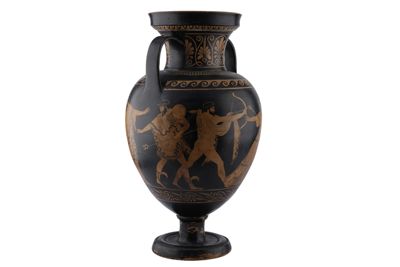 Foto Anfora in terracotta con due anse a figure rosse in stile etrusco-neoattico IGB-001325_20251217_015.jpg