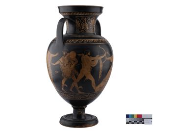 Foto Anfora in terracotta con due anse a figure rosse in stile etrusco-neoattico IGB-001325_20251217_016.jpg