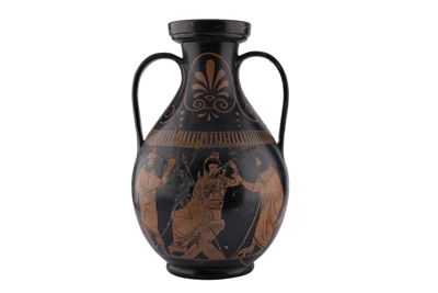 Anfora in terracotta con due anse a figure rosse in stile etrusco-neoattico IGB-1328