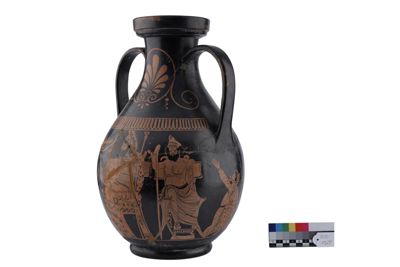 Foto Anfora in terracotta con due anse a figure rosse in stile etrusco-neoattico IGB-001328_20251217_012.jpg