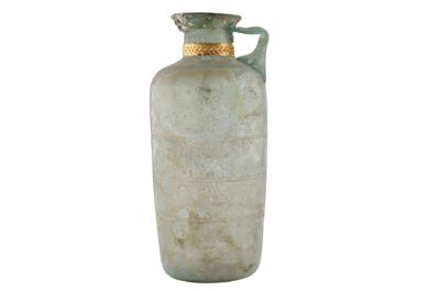 Bottiglia monoansata a corpo cilindrico in vetro soffiato II-III secolo d.C. IGB-5296