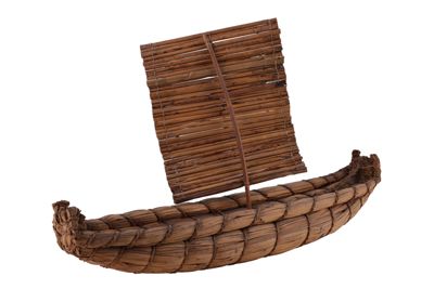Modello di imbarcazione di paglia usato sul lago Titicaca CMND-636